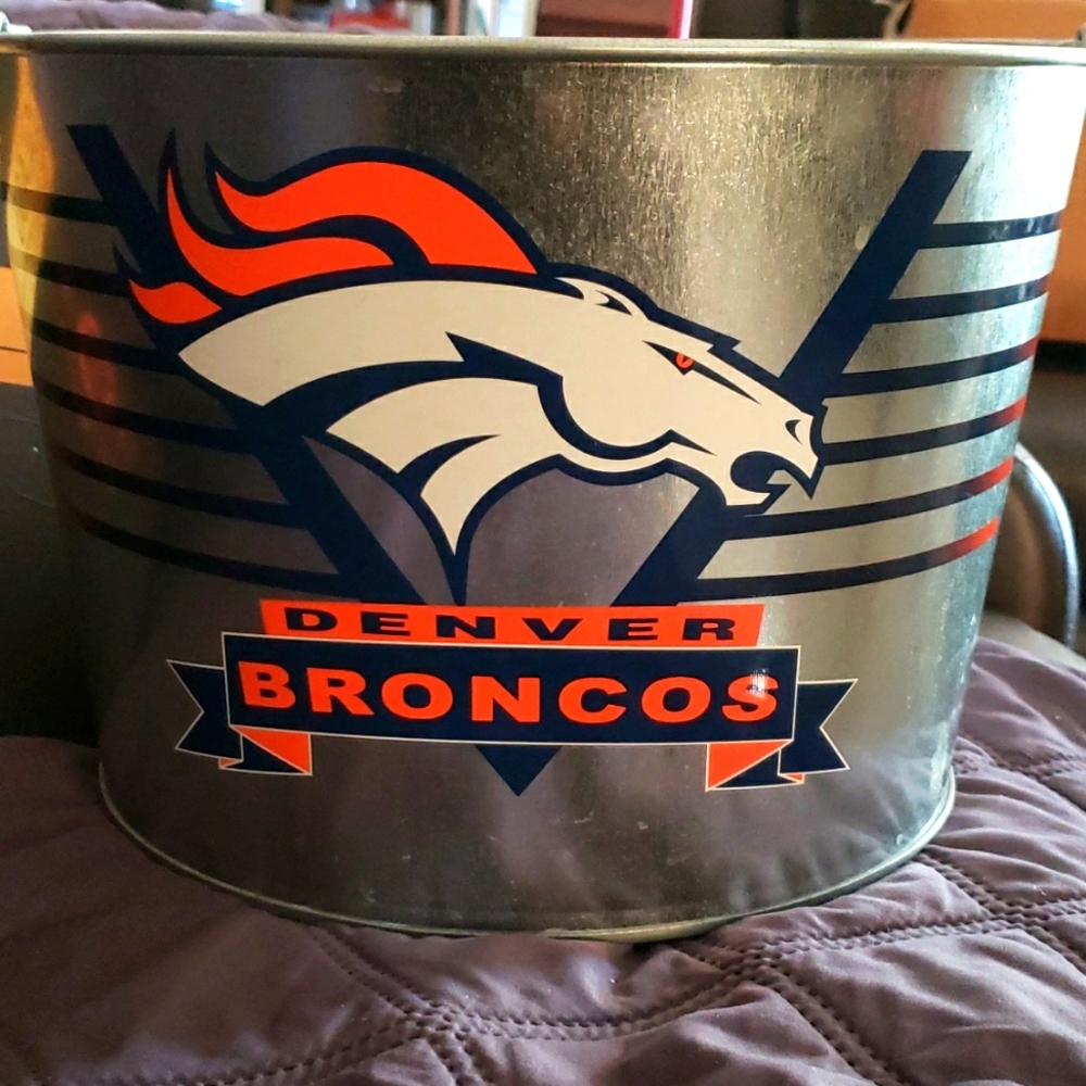 Denver Broncos metal bucket